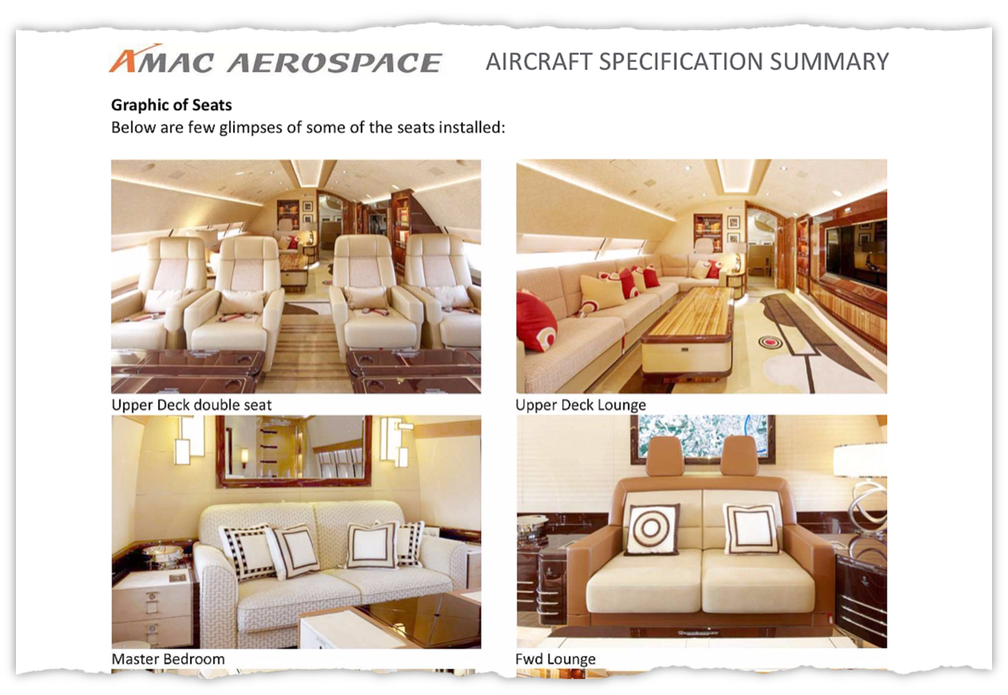 Brochura do Boeing 747-8 — Foto: AMAC Aerospace