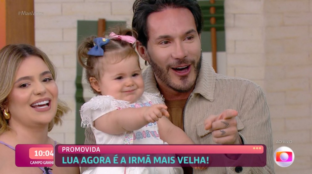 Viih Tube e Eliezer anunciam segunda gravidez no Mais Você — Foto: Reprodução TV Globo