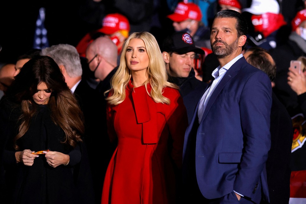 Ivanka Trump e Donald Trump Jr. em foto de 2020 — Foto: REUTERS/Carlos Barria