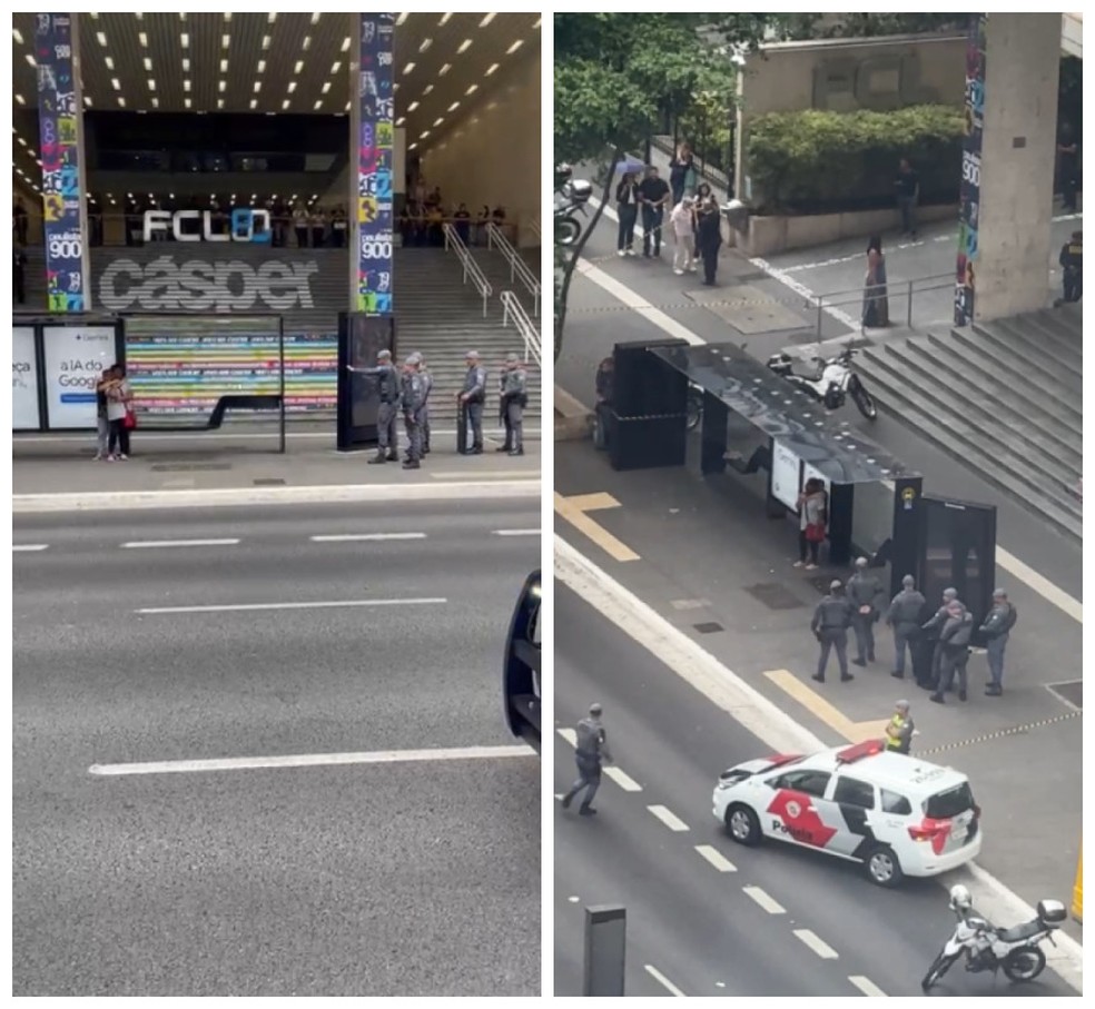 Mulher é feita refém na Avenida Paulista — Foto: Cortesia Jovem Pan News