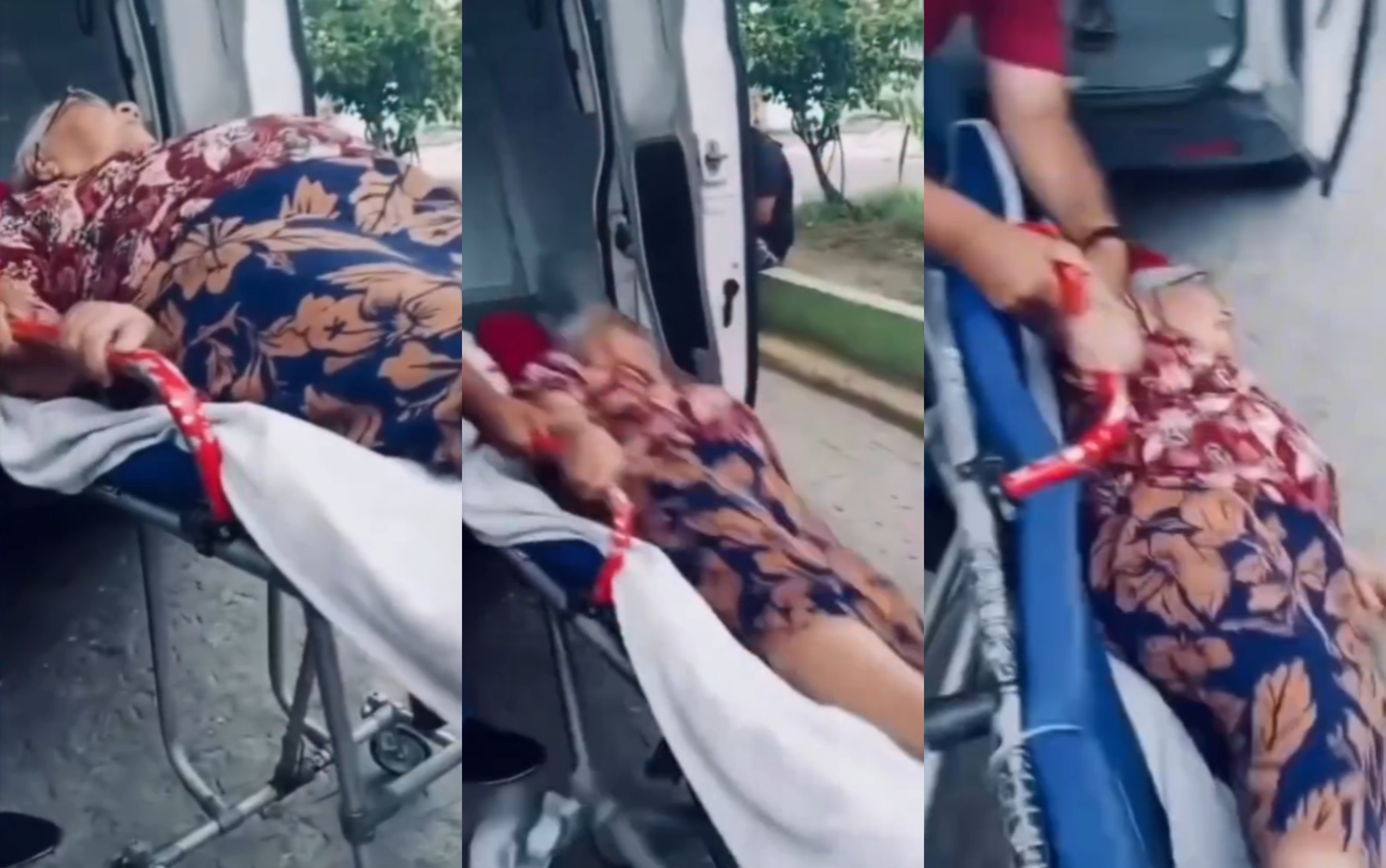 Maca despenca e idosa cai no chão durante atendimento no Cabo de Santo Agostinho; VÍDEO