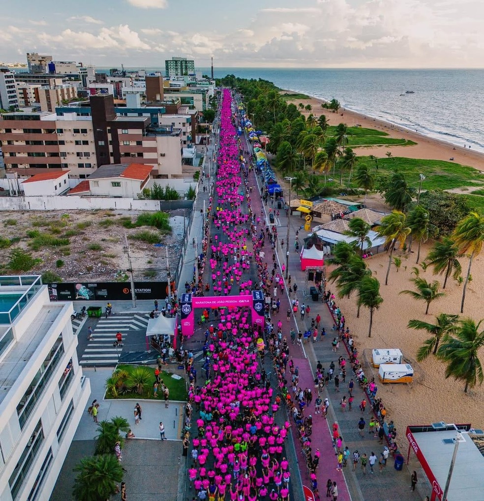 Prova de corrida em que idosa morreu em João Pessoa — Foto: Reprodução/Redes sociais/@maratonadejoaopessoa