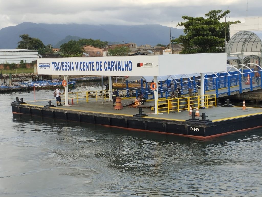 Obras são concluídas no terminal de barcas em Vicente de Carvalho, mas continuam em Santos, SP; entenda