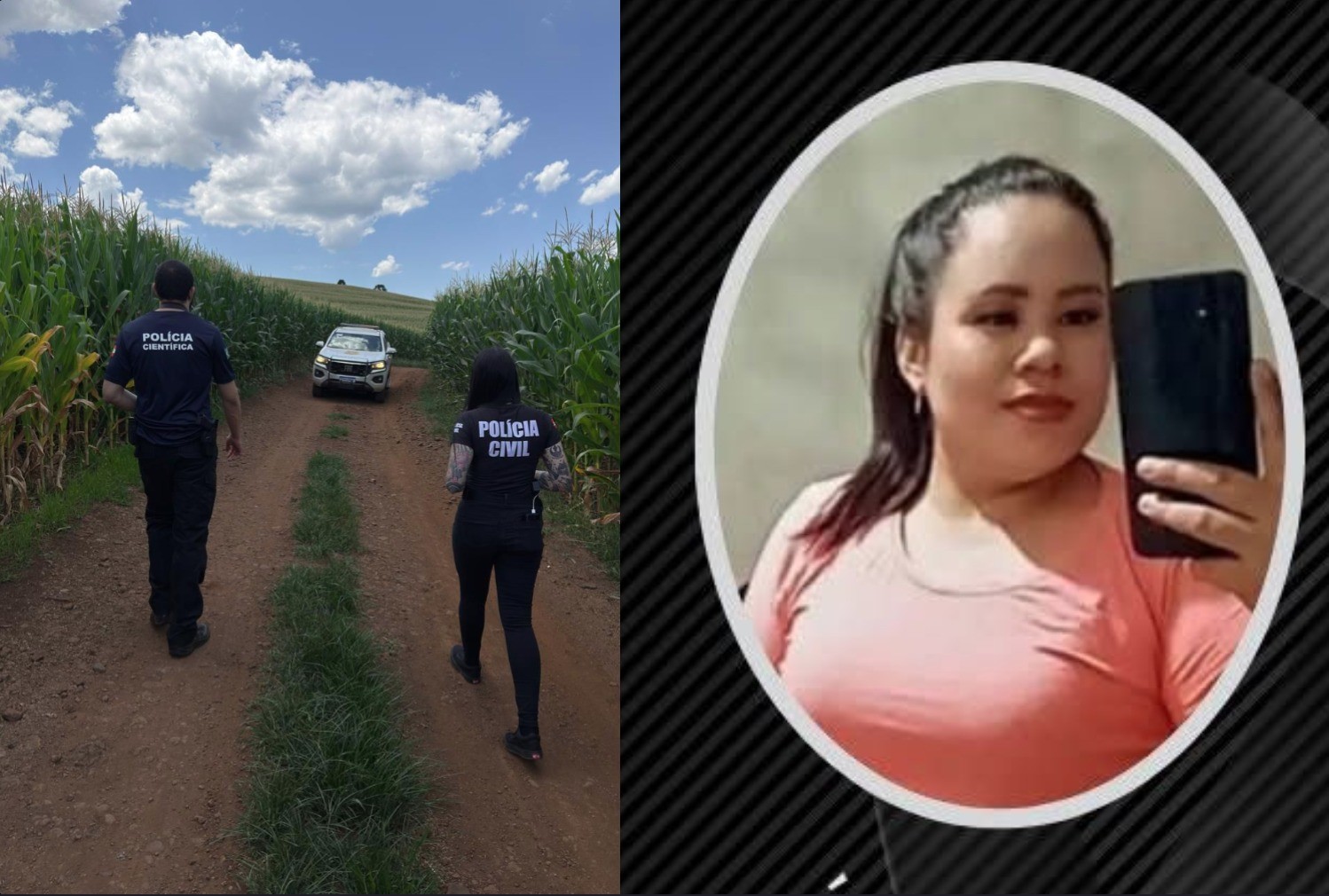 Mulher morre após ser achada com sinais de violência em plantação de milho no Oeste de SC; caso é investigado como feminicídio