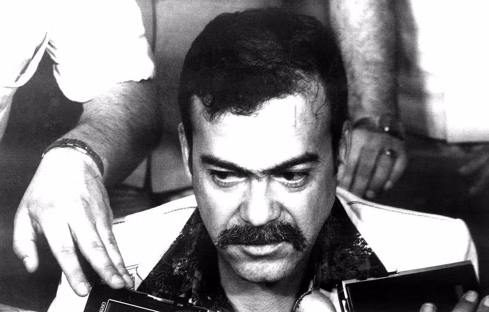 Lindomar Castilho, durante novo depoimento. Ele matou a mulher, a também cantora Eliane de Grammont em 30 de março de 1981 depois de atirar contra ela no interior de um bar onde ela se apresentava. — Foto: ESTADÃO CONTEÚDO