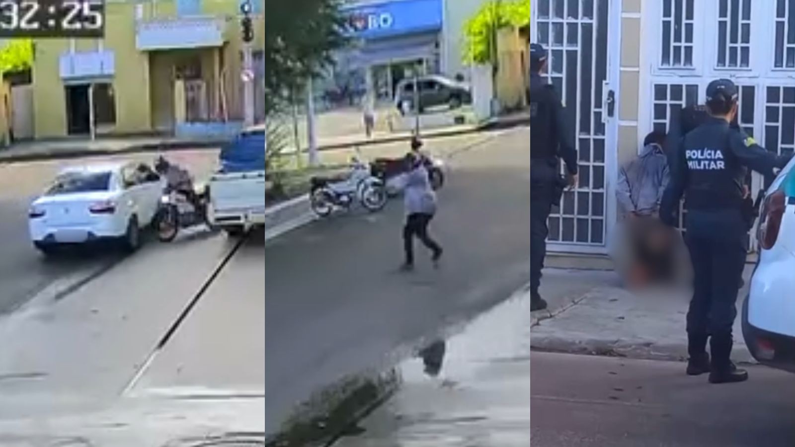 VÍDEO: Suspeito de assaltos é atropelado, baleado e preso após troca de tiros com policiais no PI
