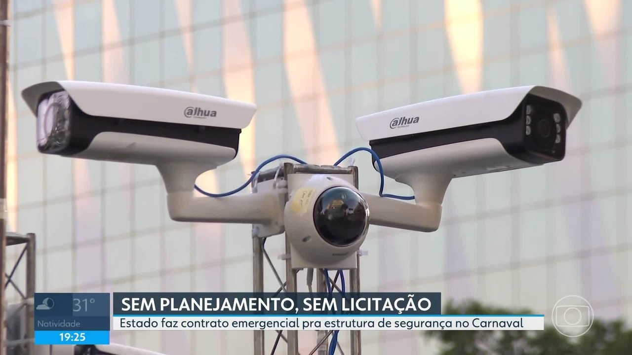 Governo do RJ contrata empresa por R$ 25 milhões para câmeras de segurança no carnaval sem licitação, a uma semana da festa