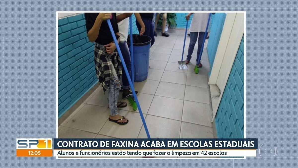 Alunos e funcionários estão tendo que fazer a limpeza em 42 escolas