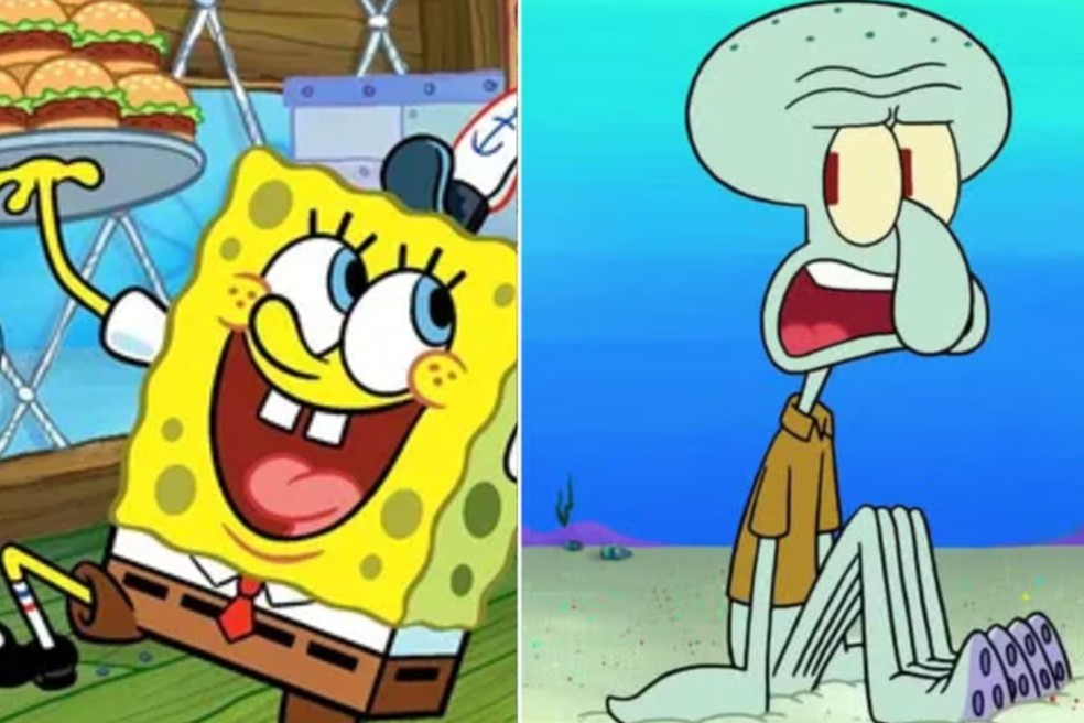 Bob Esponja e Lula Molusco aparecem em processos fictícios do TJMS. — Foto: Nickelodeon/Reprodução