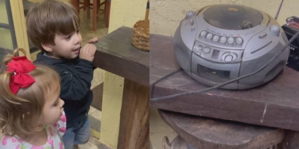 VÍDEO: Menino de 3 anos diverte a internet ao tentar dar comando de voz para tocador de CD