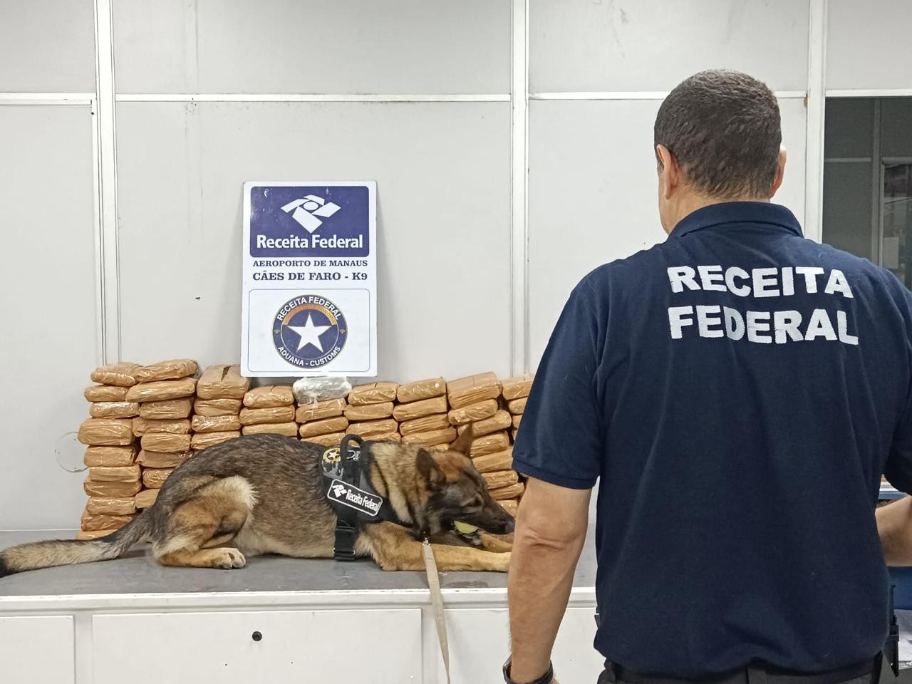 Caixa com 97 kg de maconha é apreendida no Aeroporto de Manaus e funcionário de empresa aérea é preso