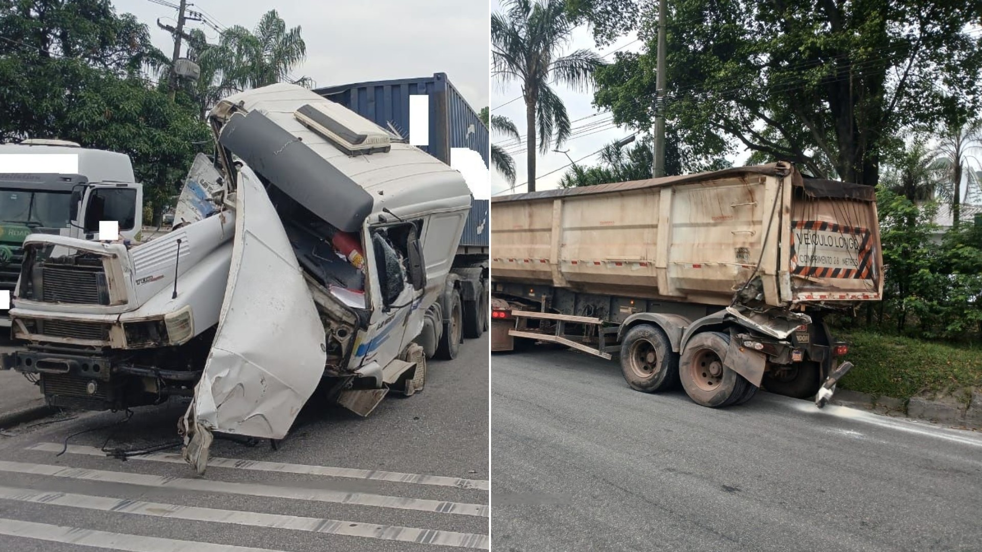 Acidente entre carretas derruba açúcar e causa congestionamento na rodovia Cônego D. Rangoni, SP