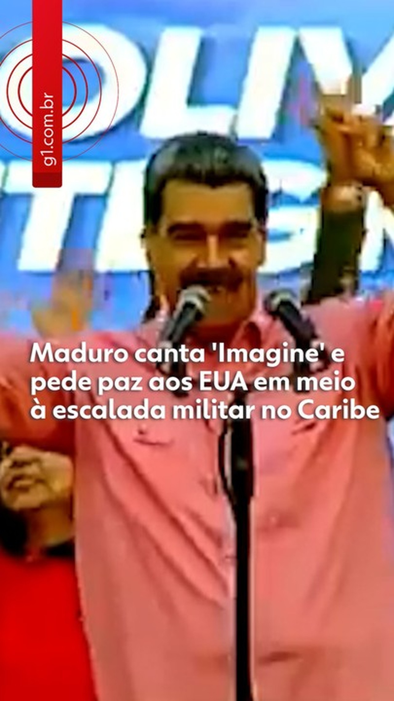 Maduro canta 'Imagine' e pede paz aos EUA em meio à escalada militar no Caribe; veja vídeo