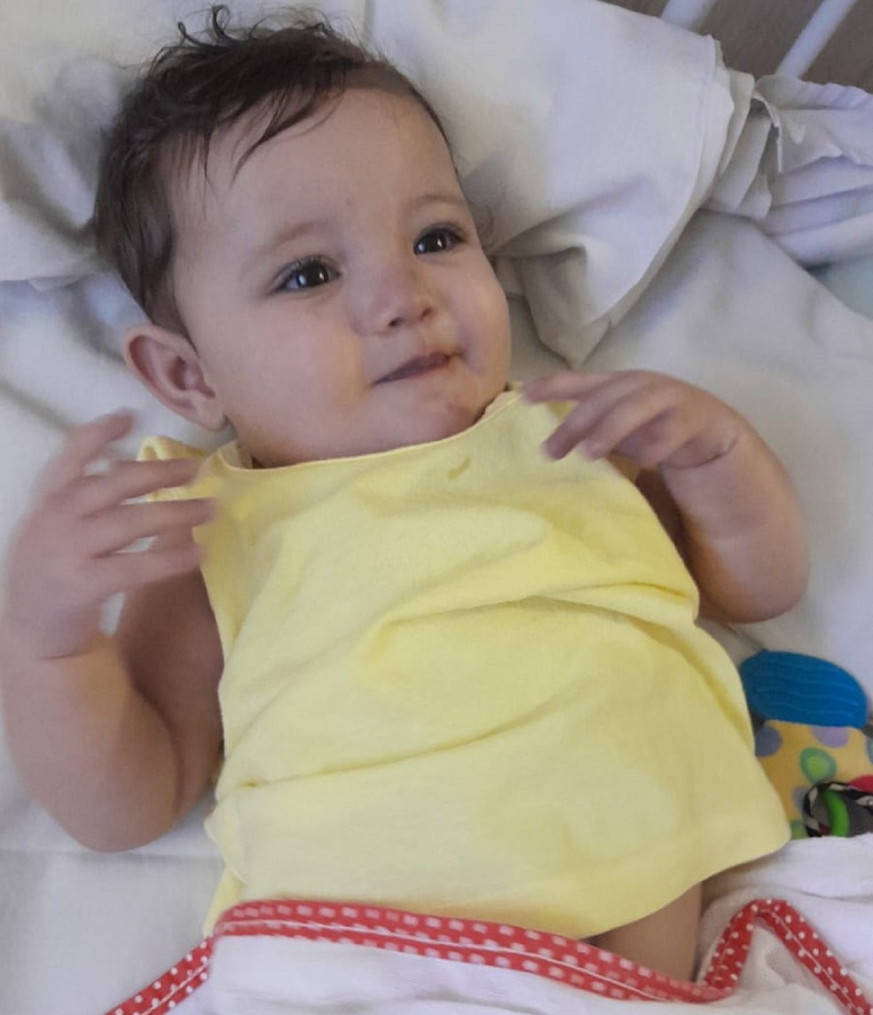 Elena Valentina tem 8 meses de idade e precisa de cirurgia de urgência — Foto: Cedida
