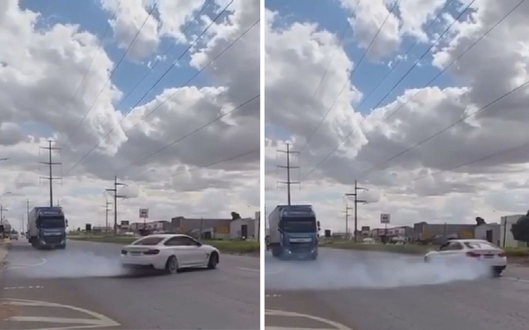 VÍDEO: Motorista de BMW realiza manobras perigosas e quase é atingido por caminhão