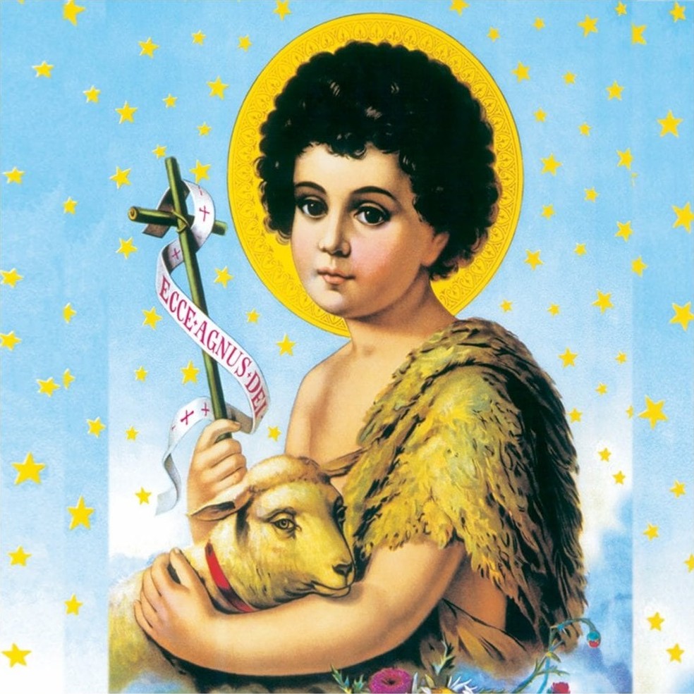 São João por vezes é representando como uma criança segurando um cordeiro — Foto: Diocese/Divulgação