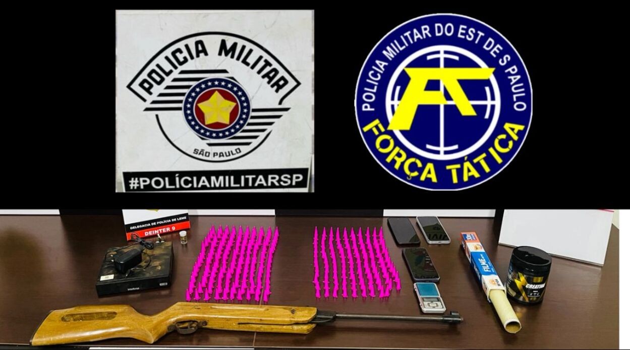 Casal é preso com drogas e espingarda em operação contra o tráfico em Leme