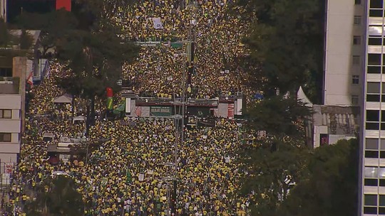 É #FAKE que manifestação a favor de Bolsonaro na avenida Paulista reuniu 3 mil pessoas no domingo; contagem da USP apontou 37 mil - Levantamento é feito pelo Monitor do Debate Político no Meio Digital, que usa imagens da multidão capturadas por drones.