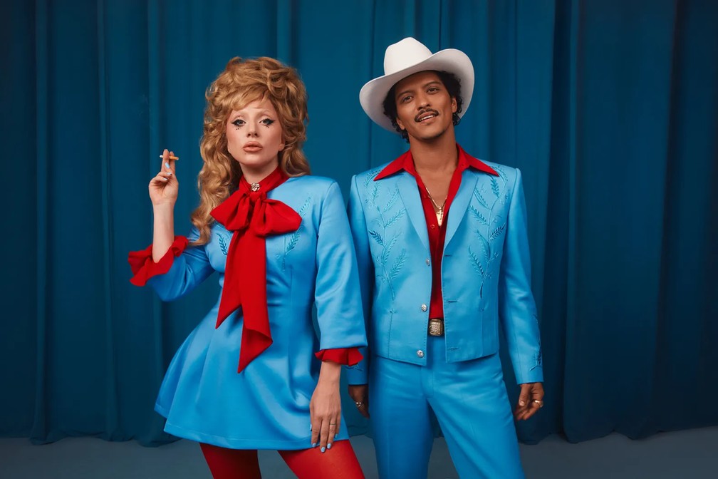 Bruno Mars e Lady Gaga em 'Die With a Smile'. — Foto: Divulgação