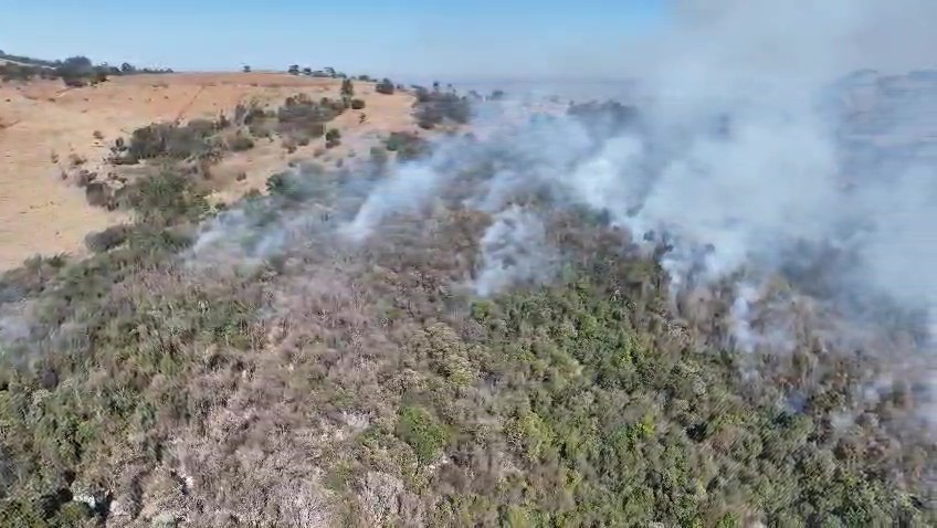 Incêndio em área de preservação em Socorro mobiliza Corpo de Bombeiros e Defesa Civil