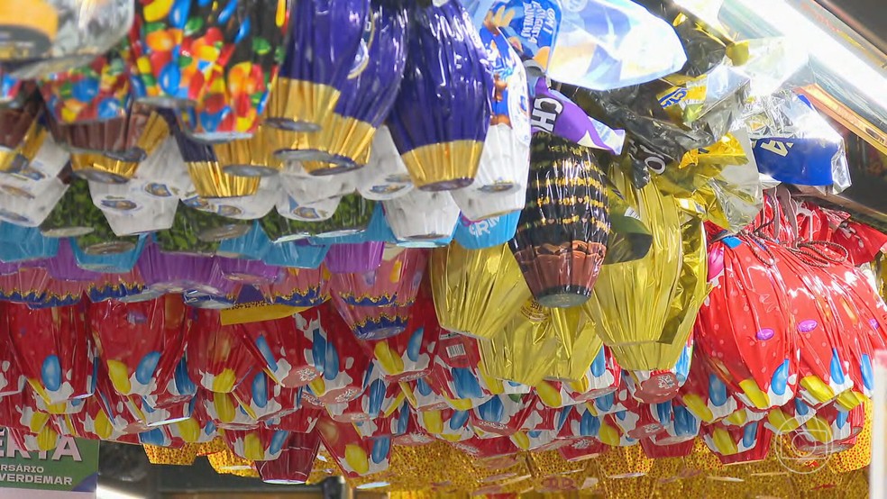 Vendas de ovos de Páscoa — Foto: TV Globo