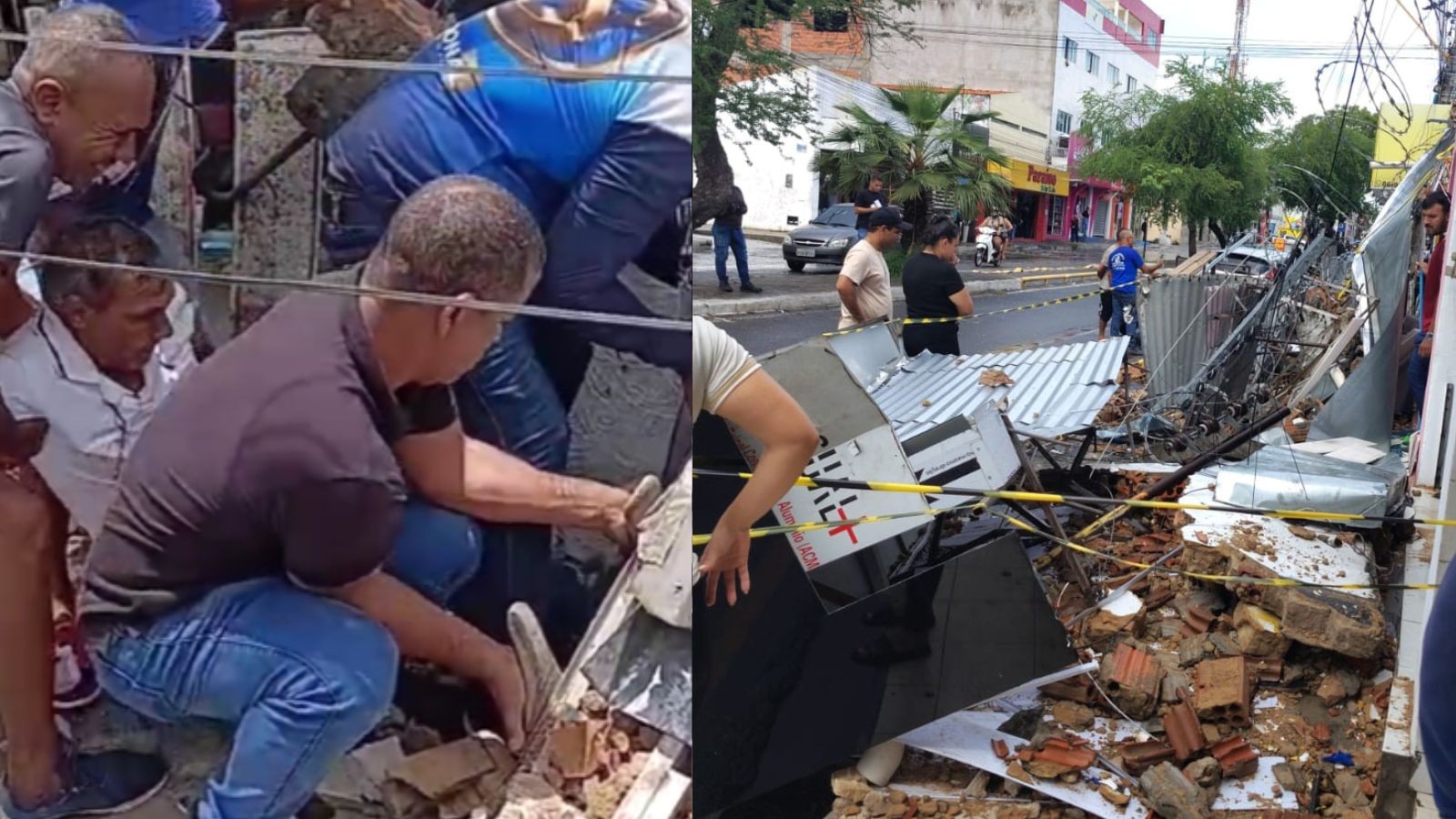 'Manequim salvou ele', relata funcionária sobre idoso ferido em desabamento de estrutura na Avenida Principal do Dirceu