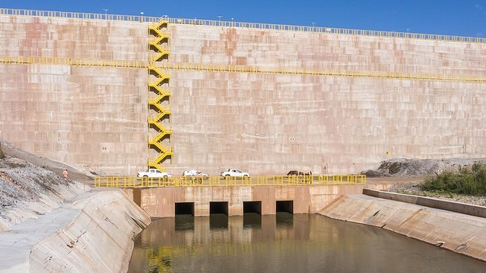 Estrutura de Contenção (ECJ) da barragem Sul Superior, em Barão de Cocais — Foto: Divulgação/Vale