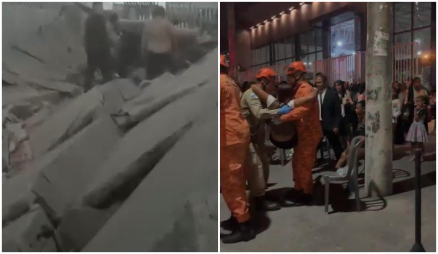 Parte da arquibancada de igreja cai em Araruama