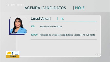 Confira a agenda dos candidatos à Prefeitura de Palmas nesta quarta-feira (2)