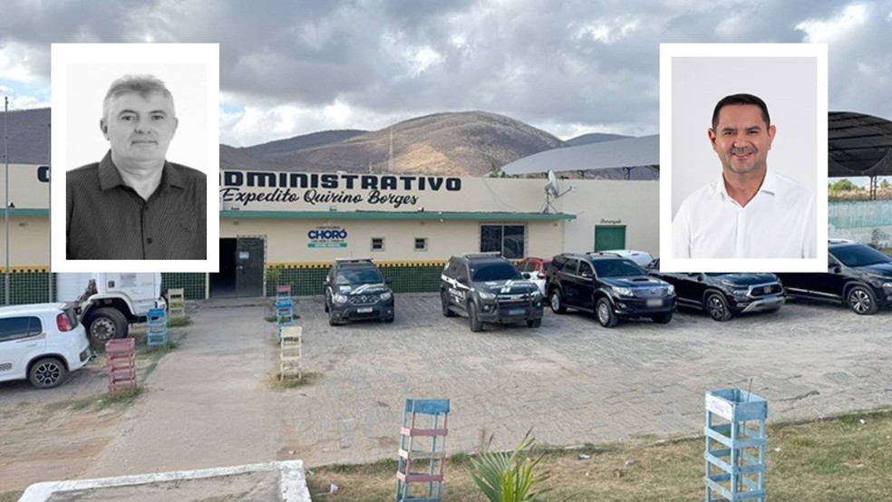 Atual prefeito de Choró, Marcondes Jucá (à esquerda), e prefeito eleito da cidade, Bebeto Queiroz (à direita), foram alvos de mandados de prisão — Foto: Reprodução