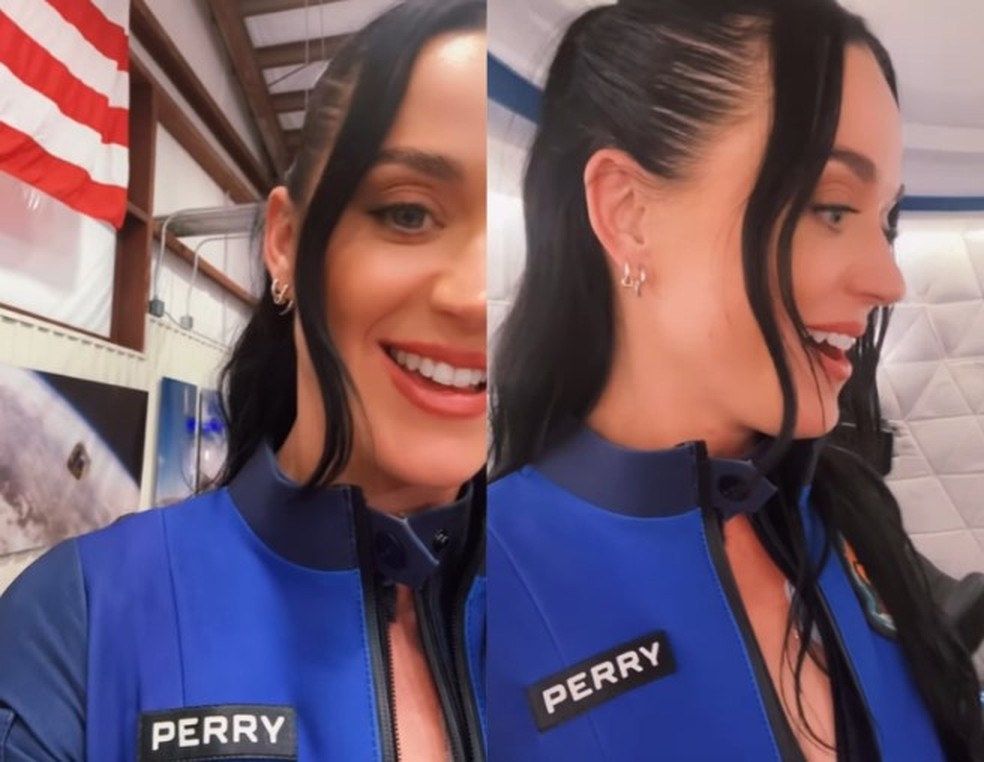 Katy Perry mostra cápsula de viagem espacial — Foto: Reprodução/Instagram