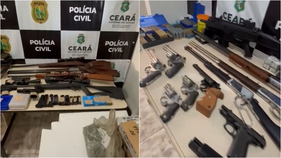Operação apreende 18 armas de fogo mantidas de forma irregular no interior do Ceará — Foto: Reprodução