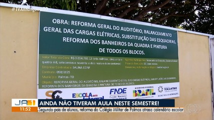 Pais de alunos reclamam da demora para conclusão de obras em Colégio Militar de Palmas