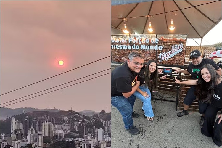 Você viu? Tarde com sensação negativa, 'Sol vermelho' e recorde da maior porção de torresmo do mundo em Juiz de Fora