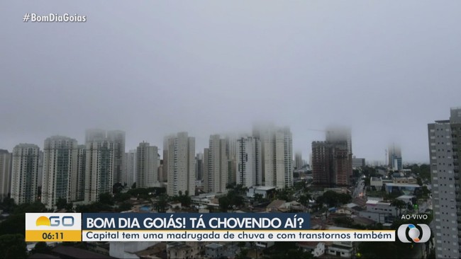 Tera-feira amanhece com chuva em Goinia