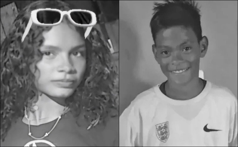 Antônio Quitério Neves, de 11 anos, e Maria Jordânia Simão Silva, de 12 anos, estavam desaparecidos desde o último sábado (22), após caírem no Rio Parnaíba, em Coelho Neto. — Foto: Divulgação