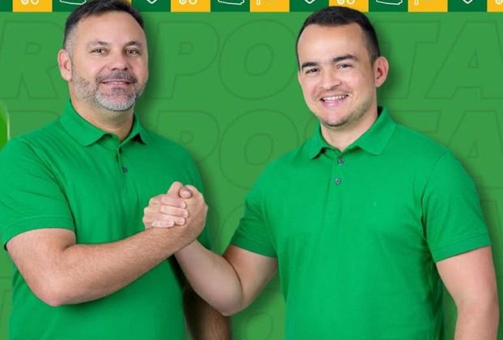 Prefeito João Paulo Lopes e vice Einart Guedes — Foto: Redes sociais