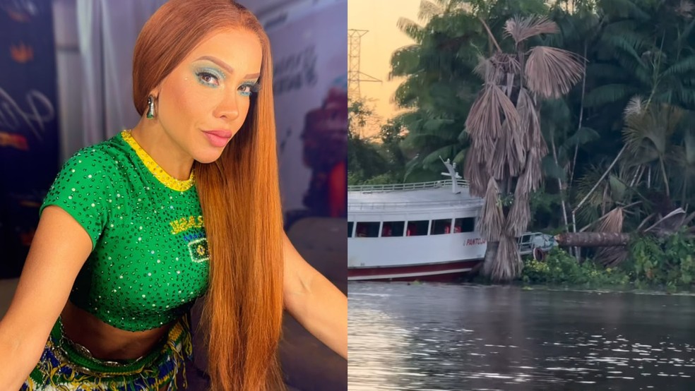 Viviane Batidão e equipe sofrem acidente de lancha no retorno de show em Oeiras do Pará — Foto: Redes Sociais