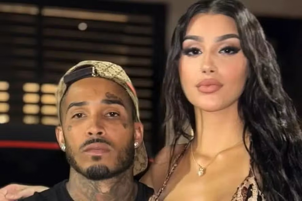 O Influencer Samuel Sant’anna, conhecido nas redes como Gato Preto, e a namorada Bia Miranda, ex-a Fazenda. — Foto: Reprodução/Instagram