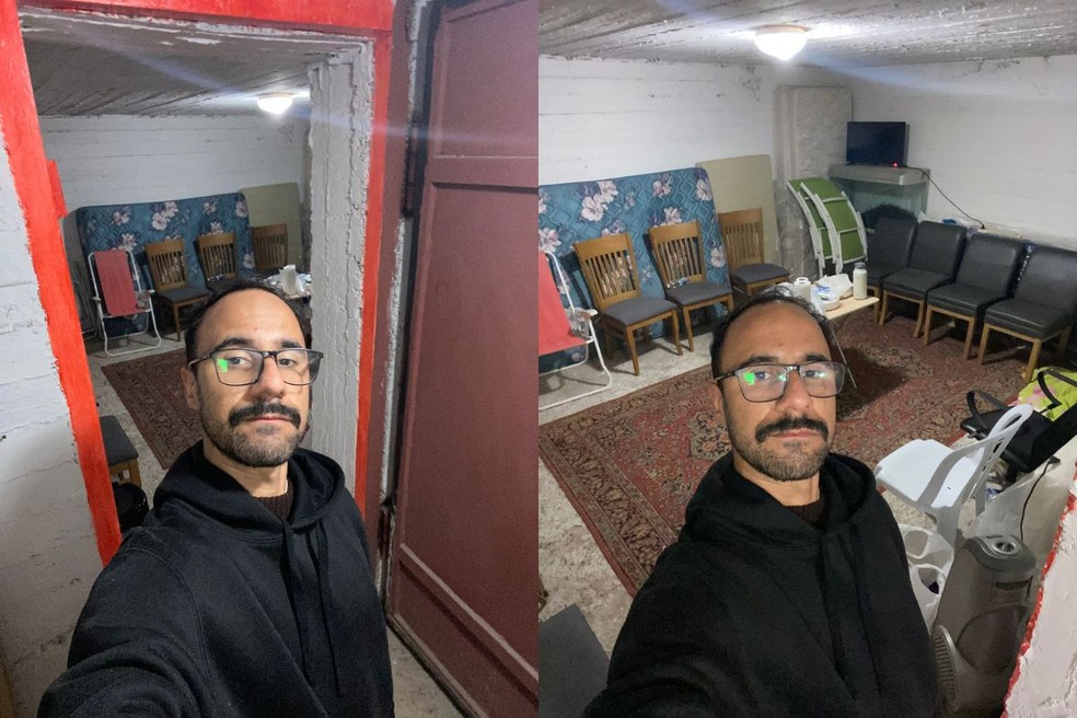 Após o trabalho, Clayton foi para o bunker do prédio onde mora. — Foto: Cedidas/Clayton Rucaly