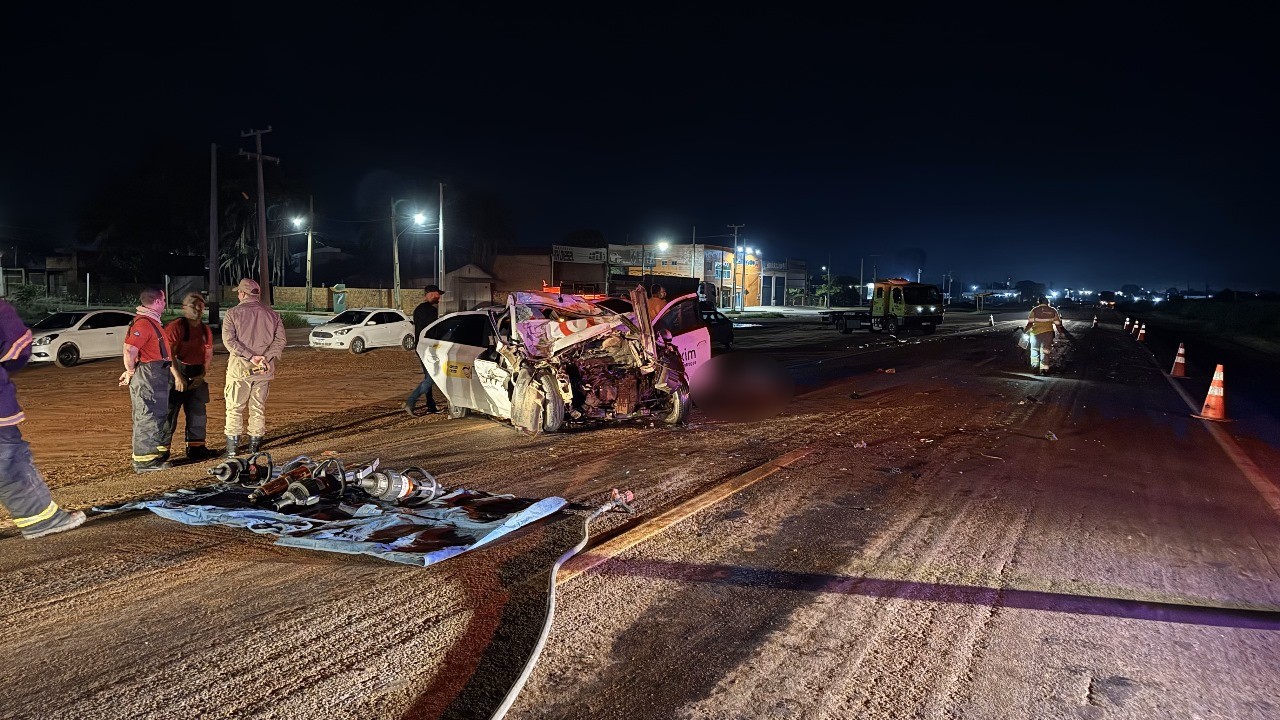 Quatro pessoas morrem em acidente com carro de aplicativo na BR-163