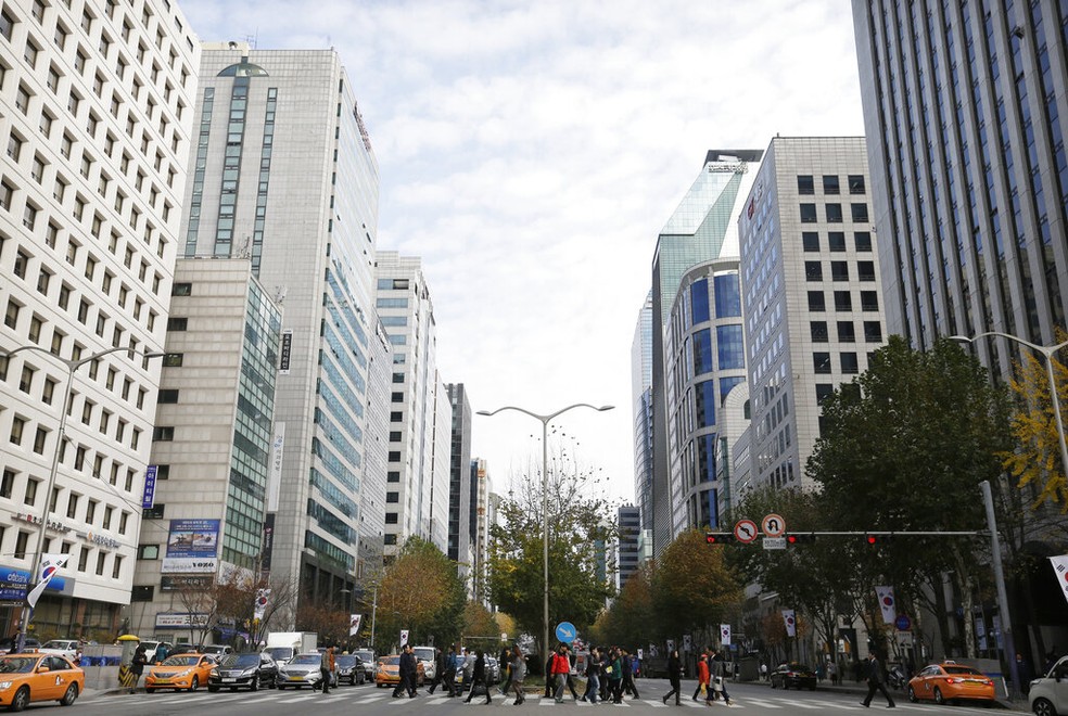 Distrito de Gangnam, em Seul, em imagem de 2014 — Foto: AP Photo/Ahn Young-joon