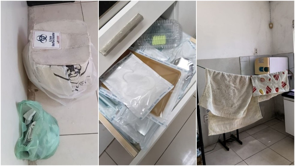 Fiscalização identificou condições inadequadas no armazenamento e processamento de materiais utilizados nos atendimentos odontológicos. — Foto: Agefis/ Divulgação