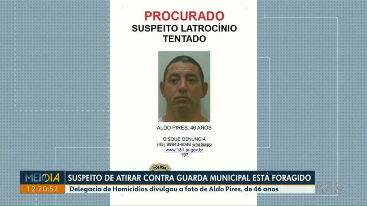 Polícia Civil Procura Suspeito De Atirar Contra Guarda Municipal Em Foz Do Iguaçu Oeste E 4093