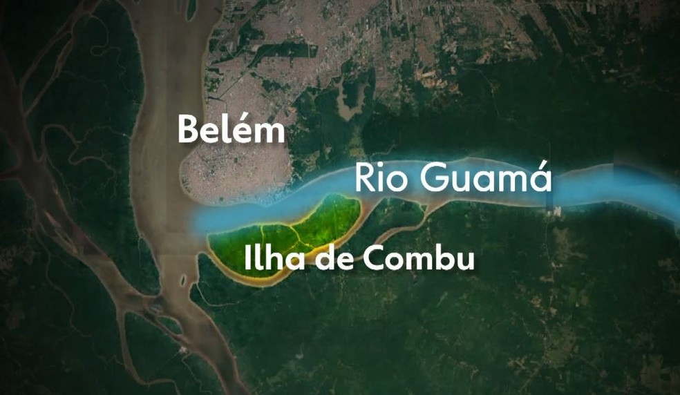 Barco naufragou na travessia entre a Ilha do Combu e a parte continental de Belém. — Foto: Reprodução / TV Globo