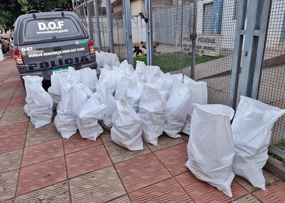 Em 2020, o cearense Demétrio de Sousa Lacerda foi preso em município de Ponta Porã, no Mato Grosso do Sul, com 809 quilos de maconha. — Foto: SEJUSP-MS/ Divulgação