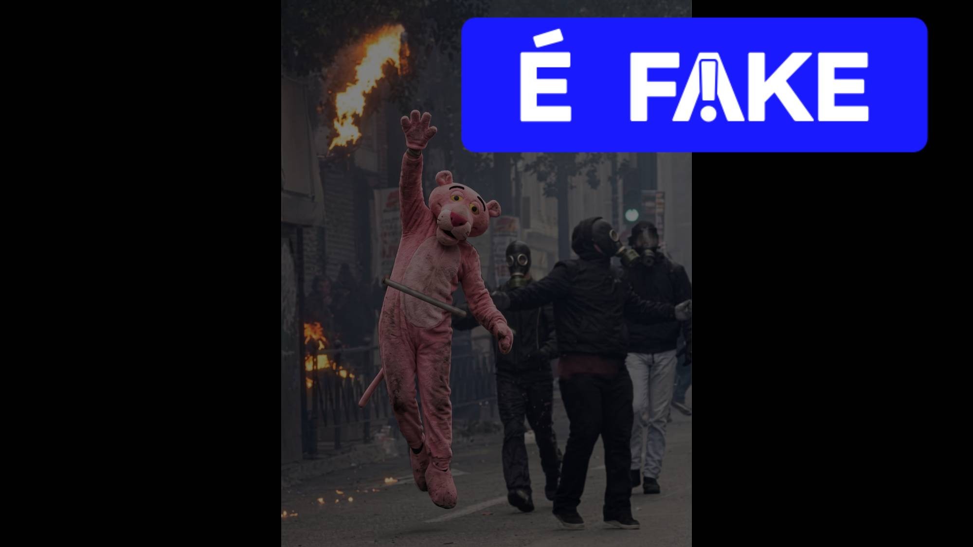 É #FAKE imagem de Pantera Cor-de-Rosa nos protestos em Paris | G1