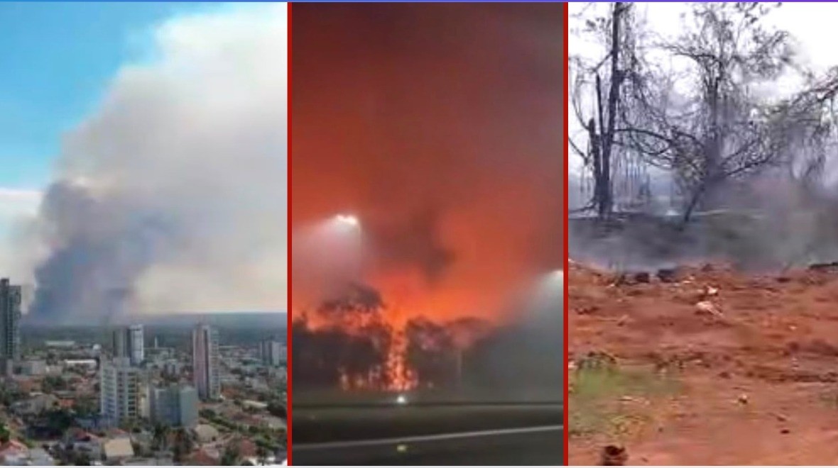 Incêndio em área do Exército em MT pode ter começado após homem atear fogo em vegetação, diz bombeiro
