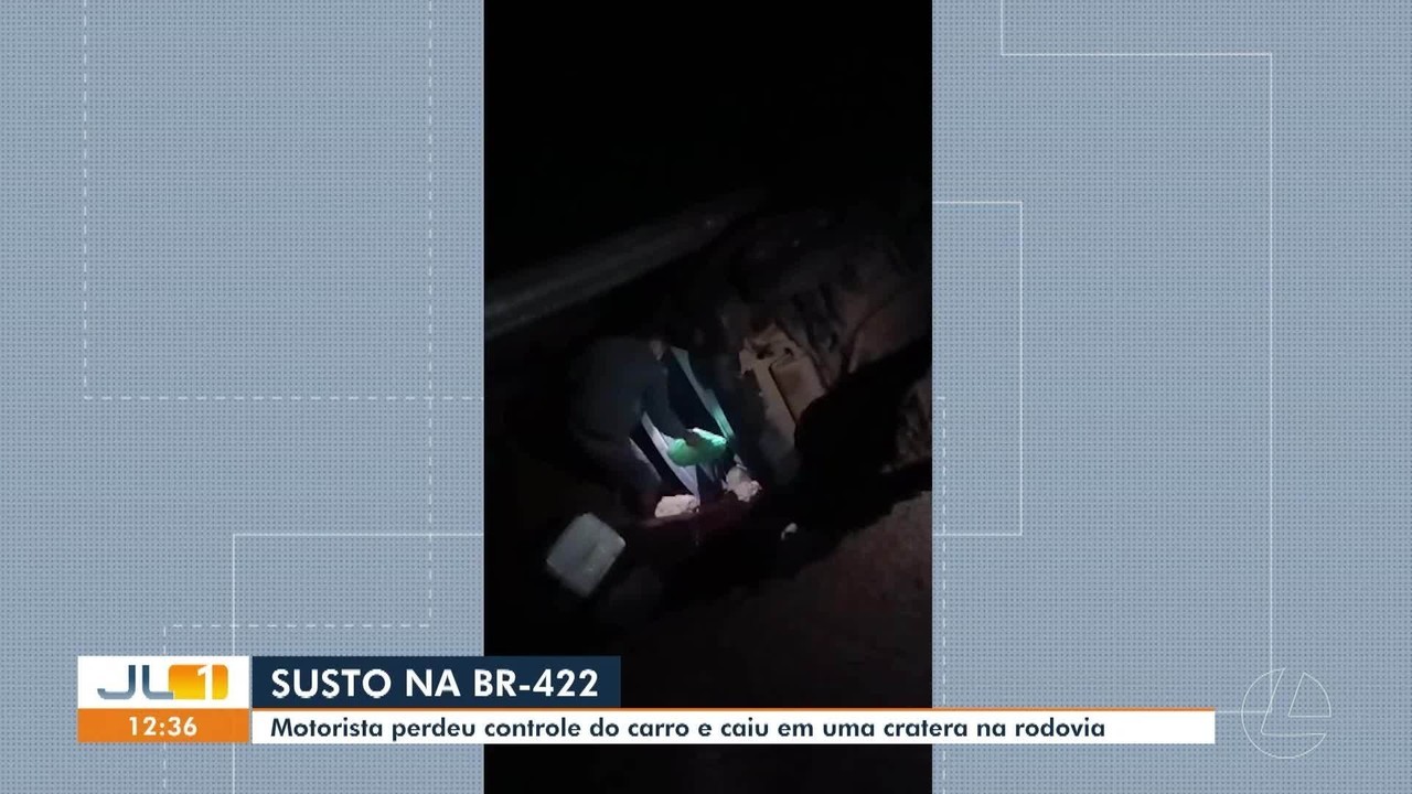Três pessoas ficam feridas após carro cair em cratera na BR-422 entre Tucuruí e Novo Repartimento