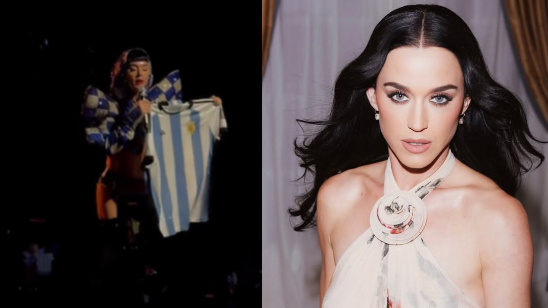 'Os brasileiros vão ficar muito bravos', diz Katy Perry ao levantar camisa da seleção argentina; veja vídeo